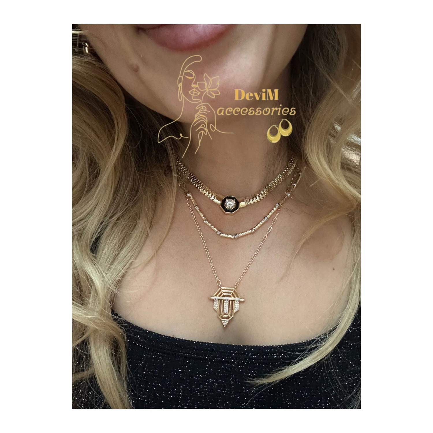 Kadın Leyla Kolye - 1 Adet Serenay Silindir Dorika Kolye