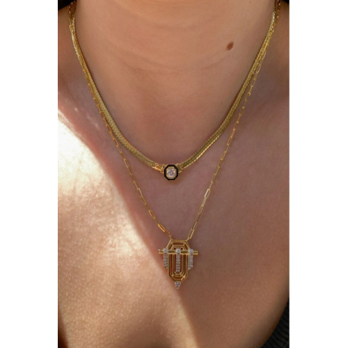 Kadın Leyla Kolye Seti Serenay Kombin Gold Kolye