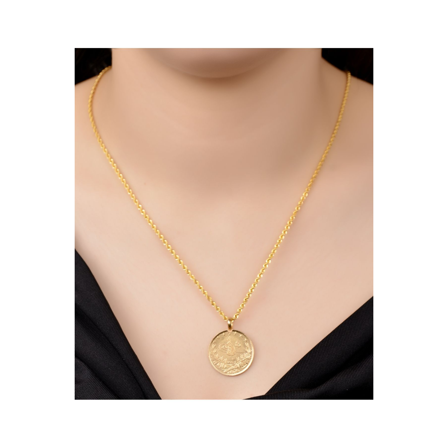 10,60 gr (GRAM) Tam Reşat Kolye 14 Ayar Altın