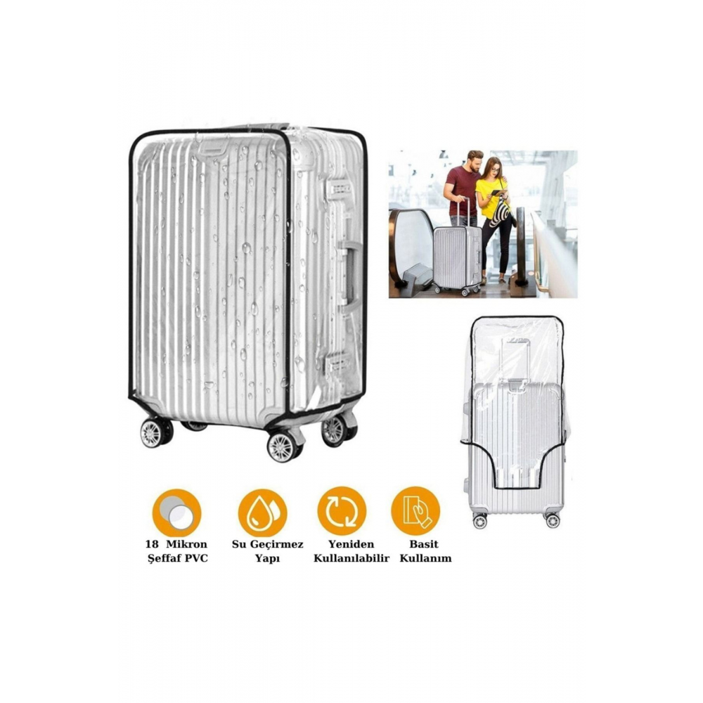 Valiz Kılıfı Şeffaf Su Geçirmez Kir Tutmaz Kolay Temizlenebilir