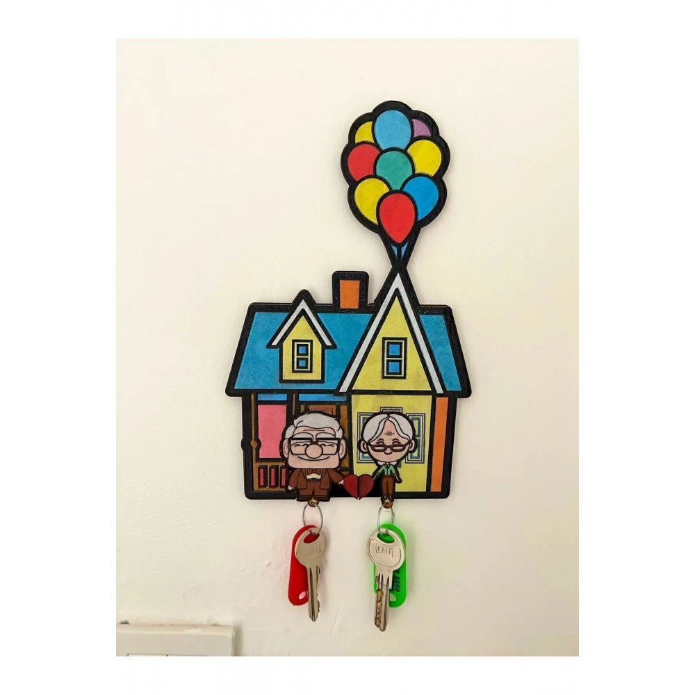 Yukarı Bak Anahtarlık - Çift Anahtarlığı Duvar Dekorasyon Carl And Elie Anahtarlık Askısı