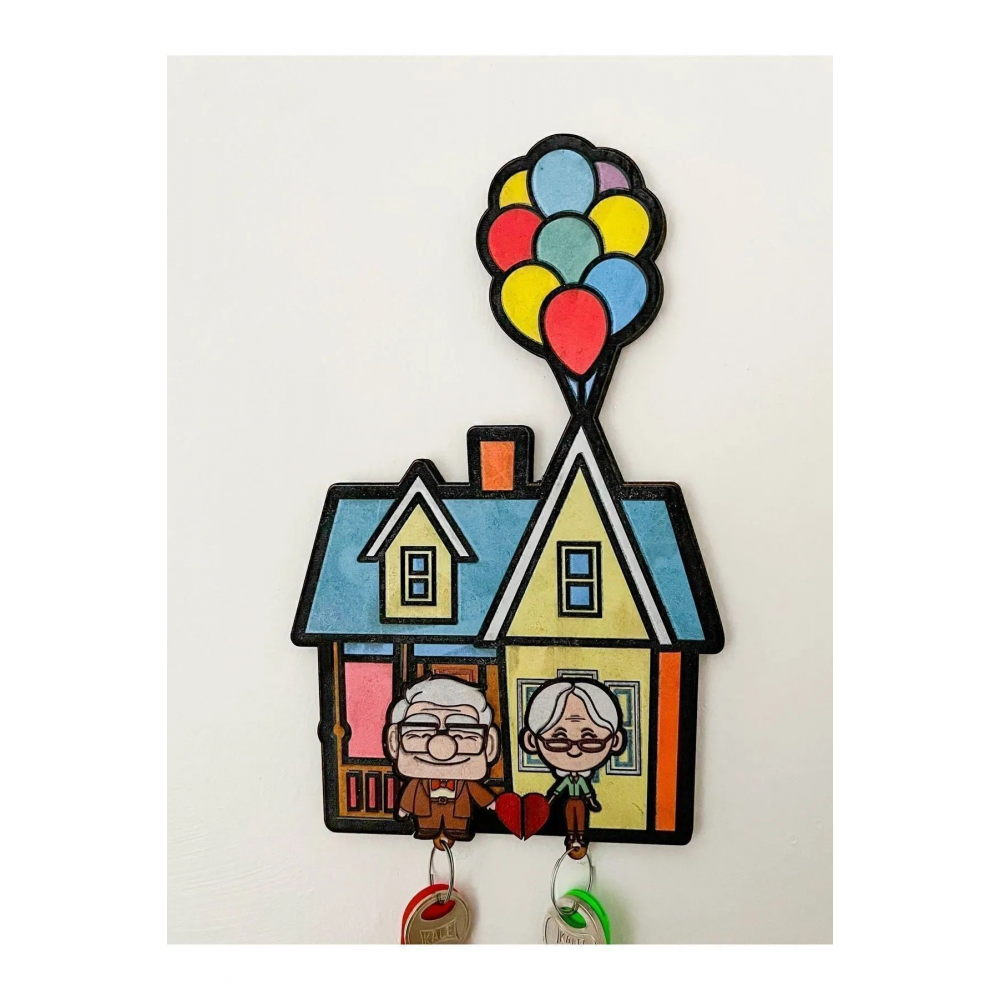 Yukarı Bak Anahtarlık - Çift Anahtarlığı Duvar Dekorasyon Carl And Elie Anahtarlık Askısı