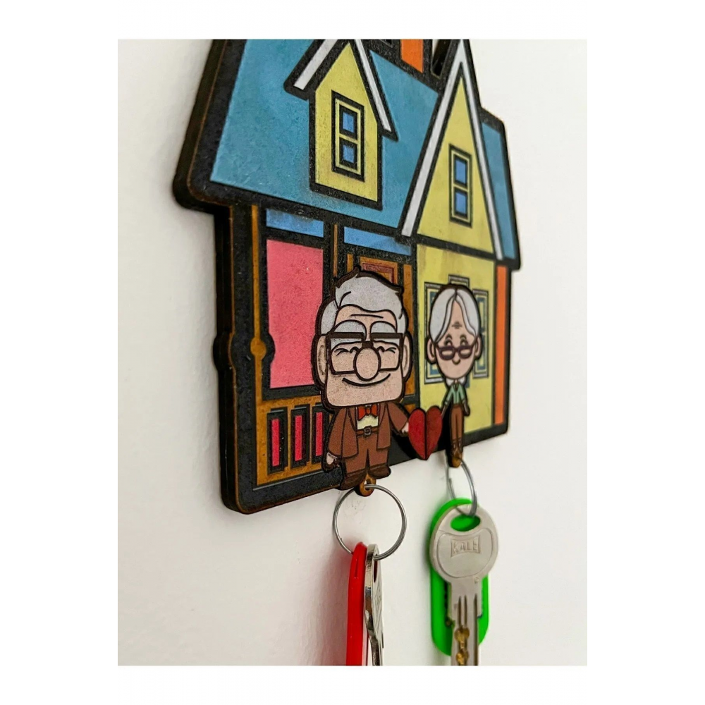 Yukarı Bak Anahtarlık - Çift Anahtarlığı Duvar Dekorasyon Carl And Elie Anahtarlık Askısı
