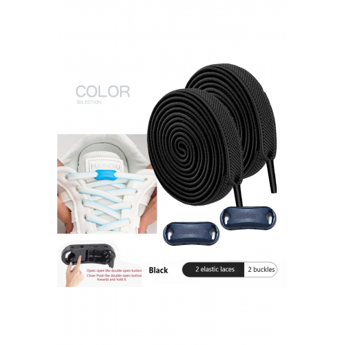 Kilitle Bırak Yeni Nesil Kilitli Elastik Ayakkabı Bağcığı, Tak Bırak Akıllı Lastik Bağcık 1 Çift