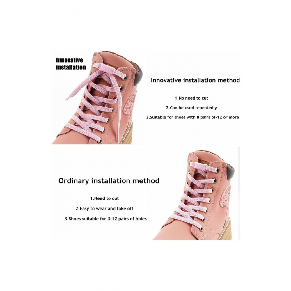 Kilitle Bırak Yeni Nesil Kilitli Elastik Ayakkabı Bağcığı, Tak Bırak Akıllı Lastik Bağcık 1 Çift