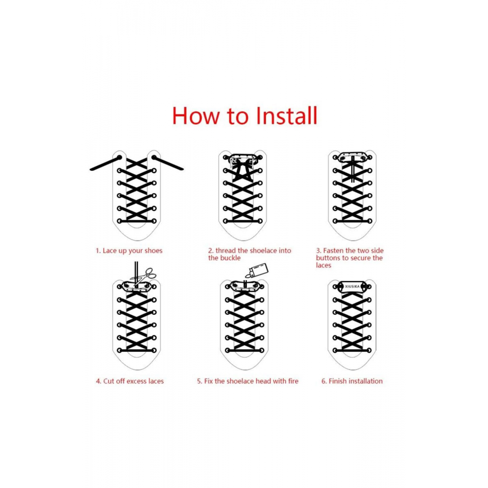Kilitle Bırak Yeni Nesil Kilitli Elastik Ayakkabı Bağcığı, Tak Bırak Akıllı Lastik Bağcık 1 Çift