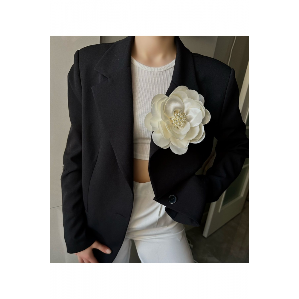 Elegant İğneli Yaka Çiçeği İNCİ TAŞLI Çiçek Broş Kumaş Yakagülü Ceket Elbise Şapka İçin Şık Aksesuar