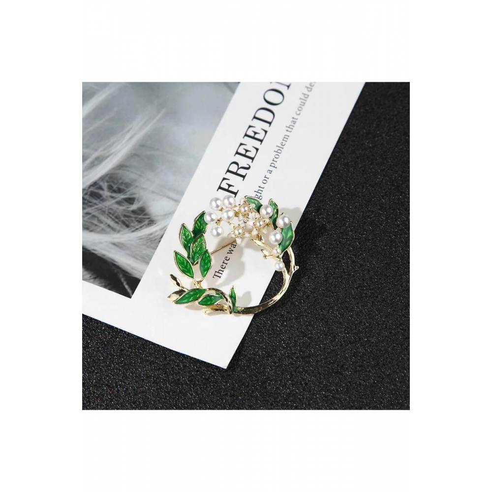 Helen Modeli Inci Yaprak Broş