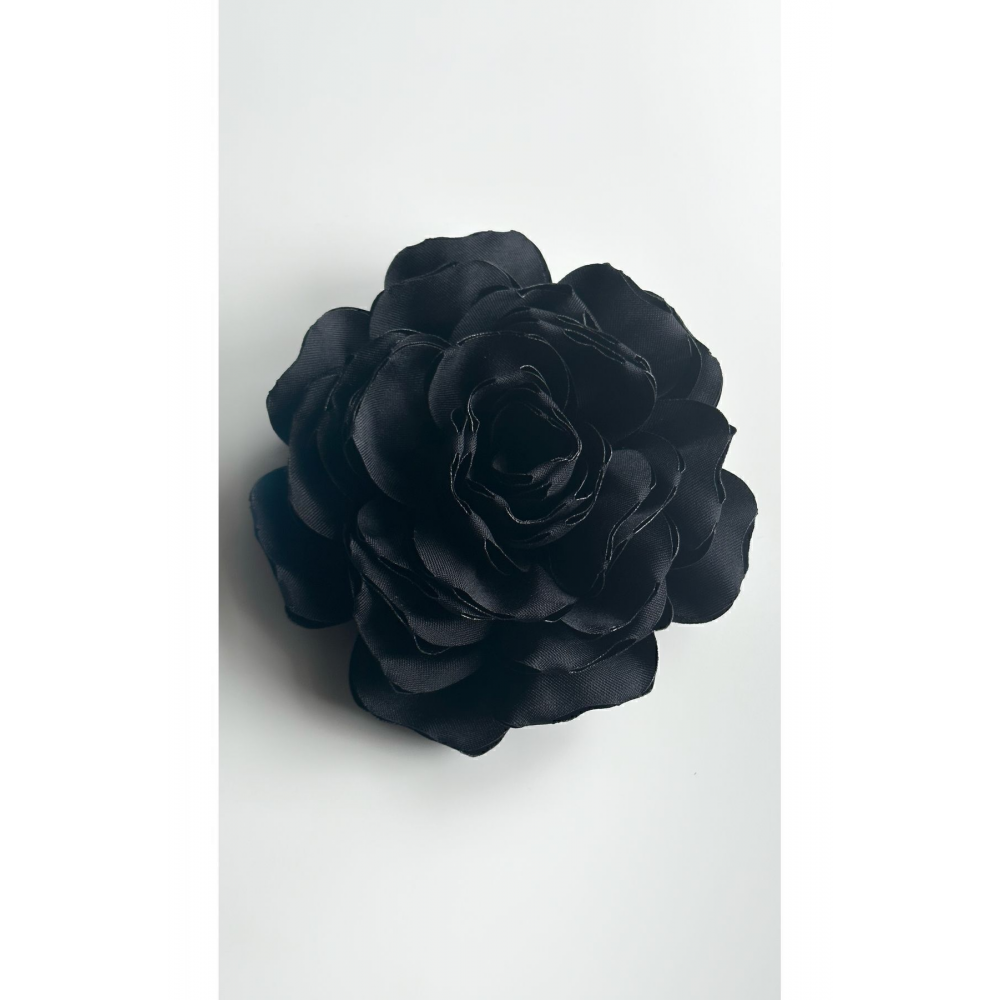 İğneli Kumaş Çiçek Broş siyah Gül Broş