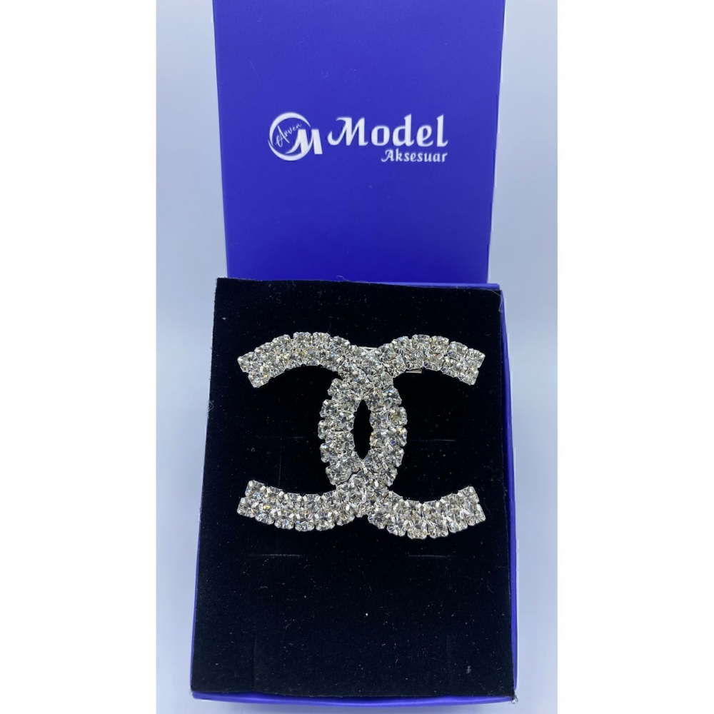 Kristal Taşlı Tasarım Kadın Broş