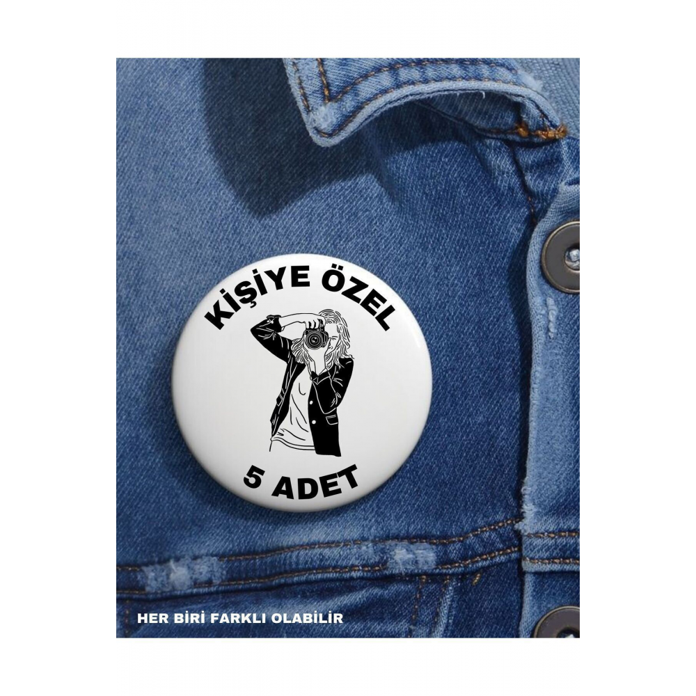 Kişiye Özel Şık Tasarım Yeni Rozet 5 Adet