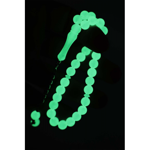 Beyisa Beyaz Kapsül Kesim Gece Yanan Işıklı Fosforlu Toz Kehribar Tesbih Kedi Gözü Toptan Tesbih