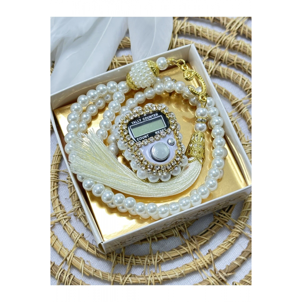 Hediyelik Taşlı Zikirmatik Ve Tesbih Seti Kutulu