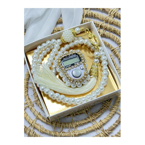 Hediyelik Taşlı Zikirmatik Ve Tesbih Seti Kutulu