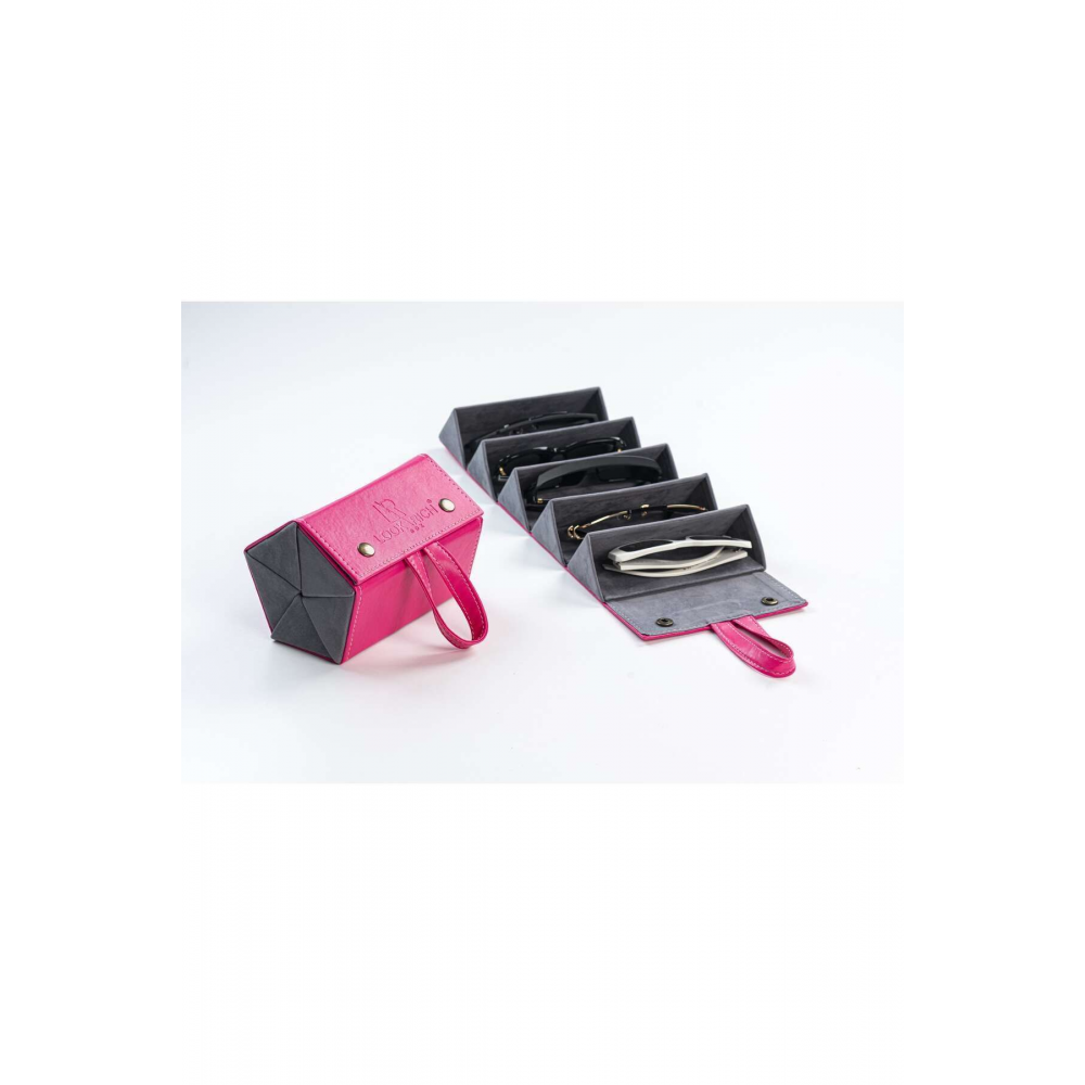 Barbie Edition El Yapımı Deri 5'li Gözlük Taşıma ve Saklama Çantası- Pembe