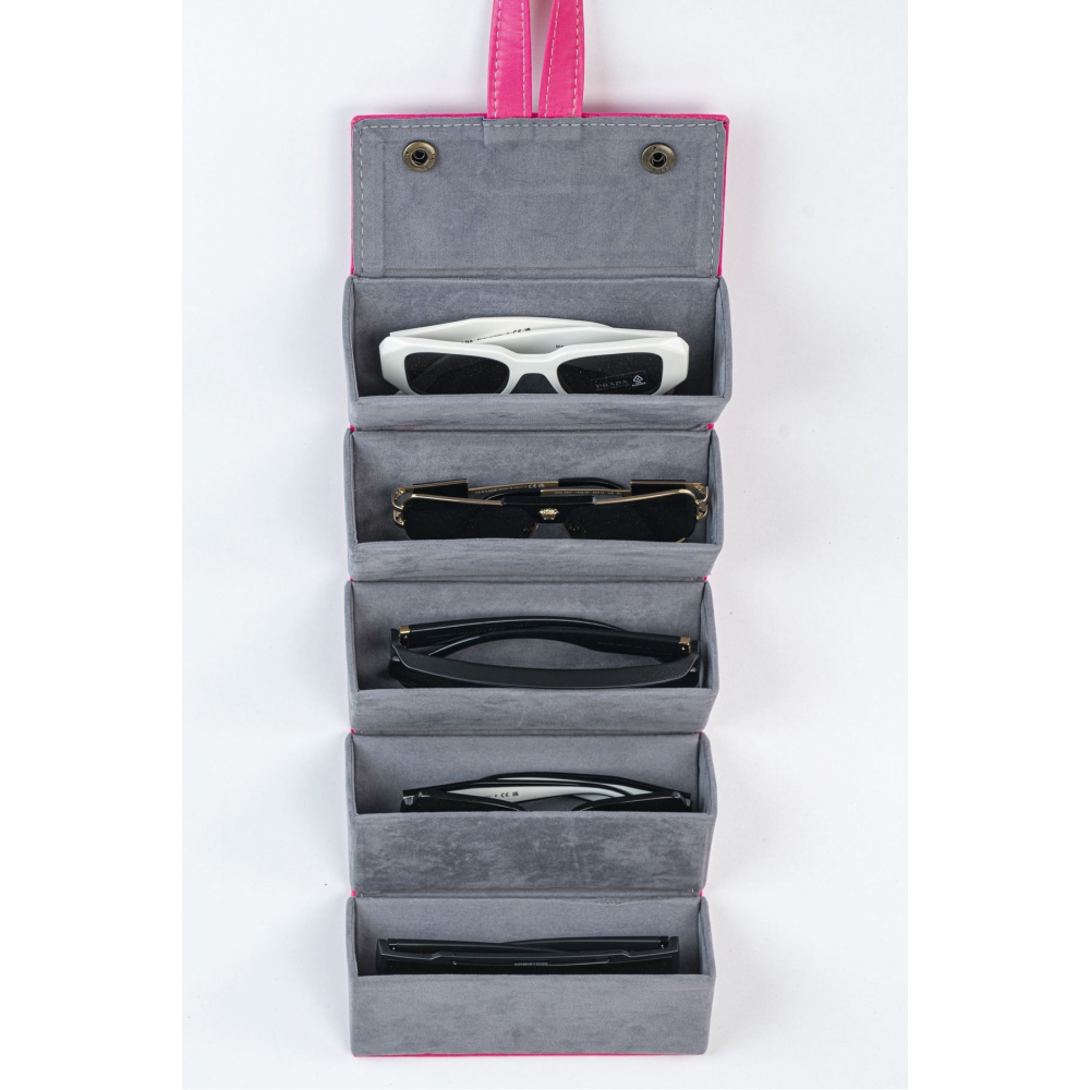 Barbie Edition El Yapımı Deri 5'li Gözlük Taşıma ve Saklama Çantası- Pembe