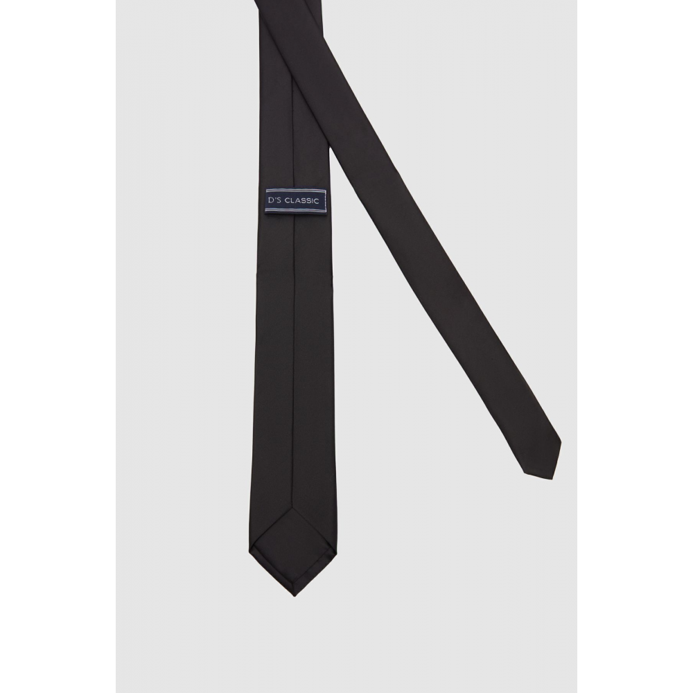 Siyah Düz 5,5 Cm Kravat