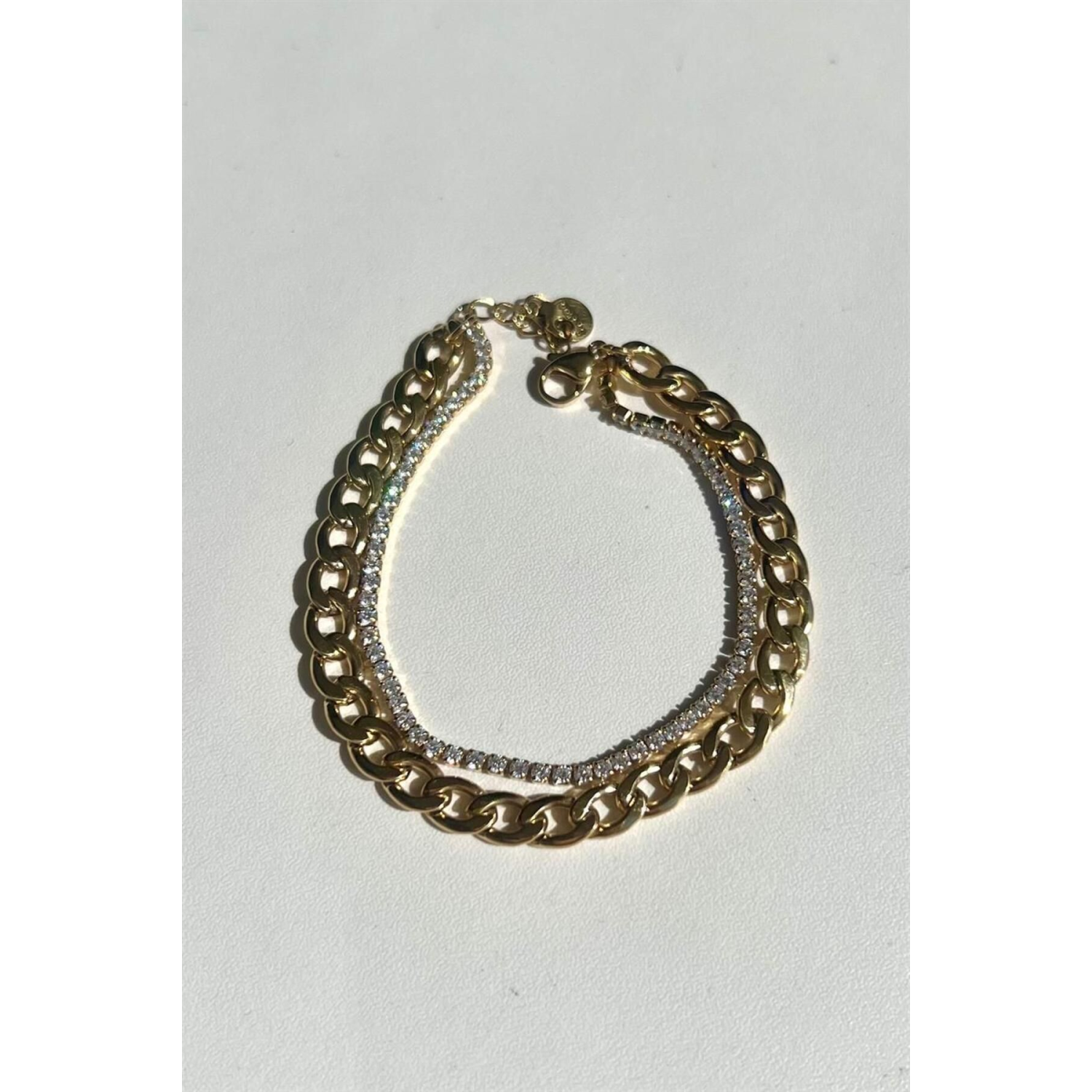 Çift Sıra Suyolu Zincir Bileklik | Çelik