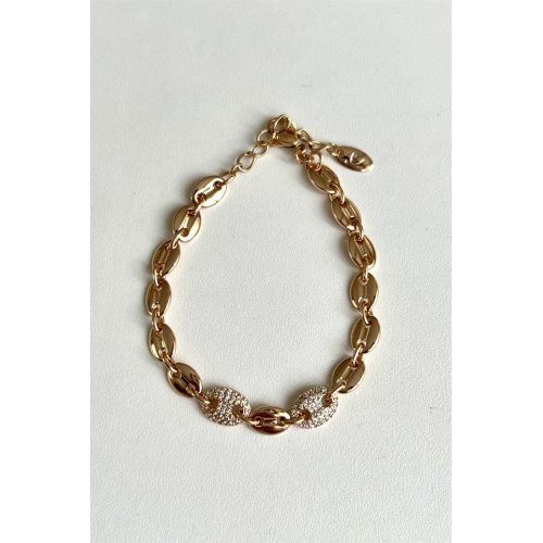 Sıralı Düğme Motifli Bileklik | Çelik