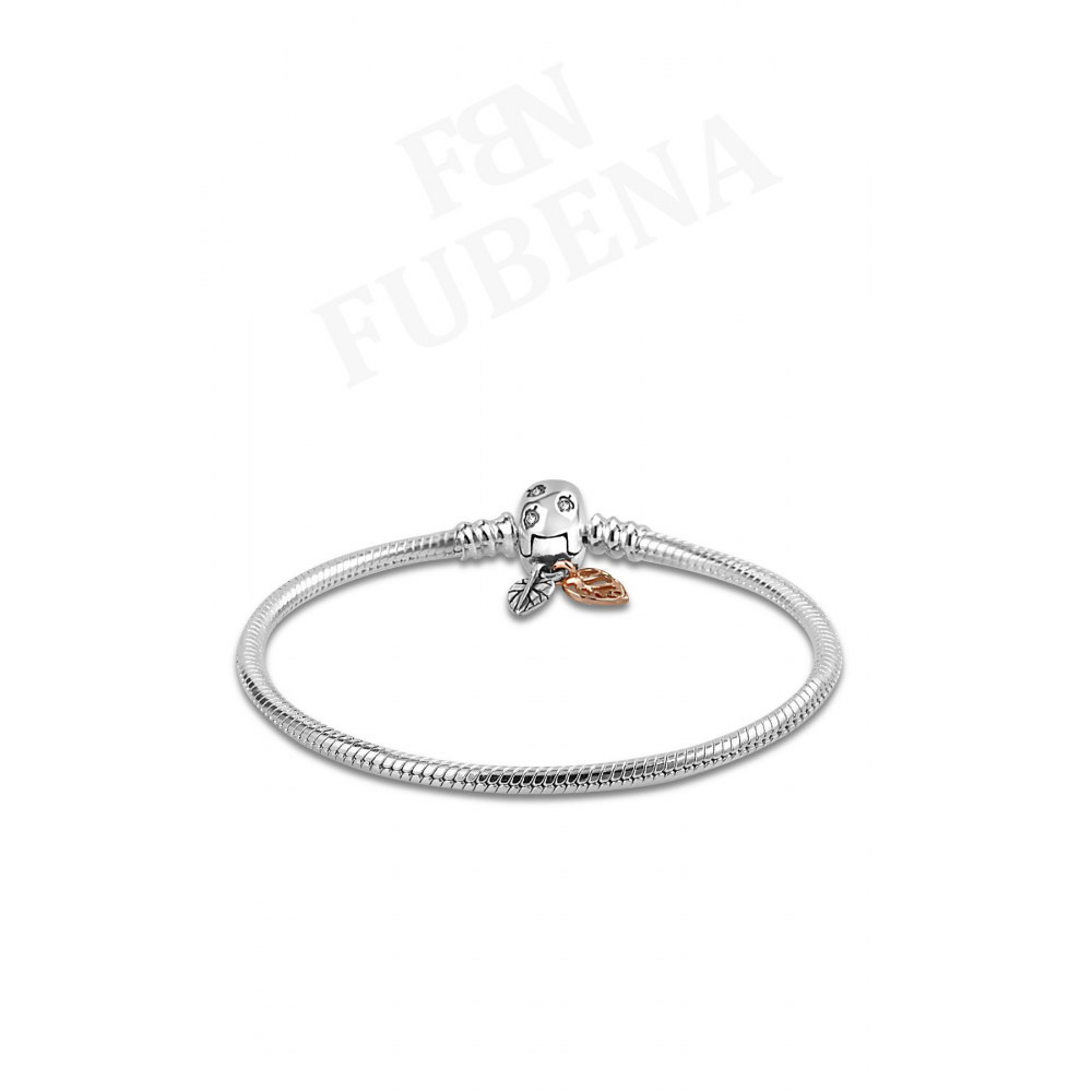 Moments Işıltılı Yaprak Sallantılı Gümüş Bileklik Charm Taşıyıcı