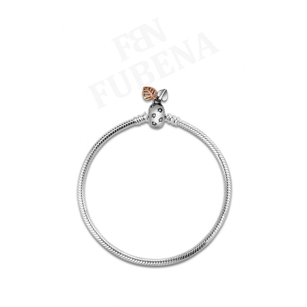 Moments Işıltılı Yaprak Sallantılı Gümüş Bileklik Charm Taşıyıcı