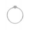 Pave Taşlı Kalp Model Charm Taşıyıcı Çelik Bileklik