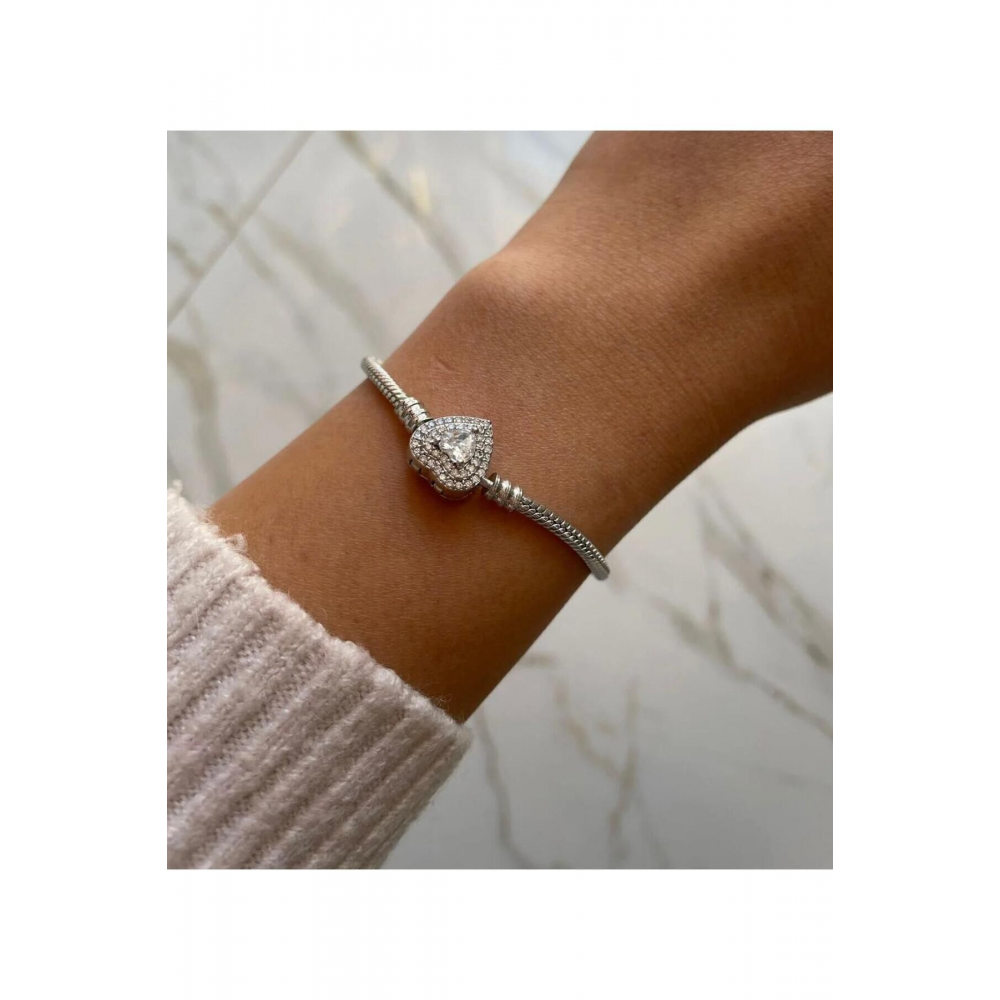 Zirkon Taşlı Kalp Modeli Pando.ra Moments Bileklik