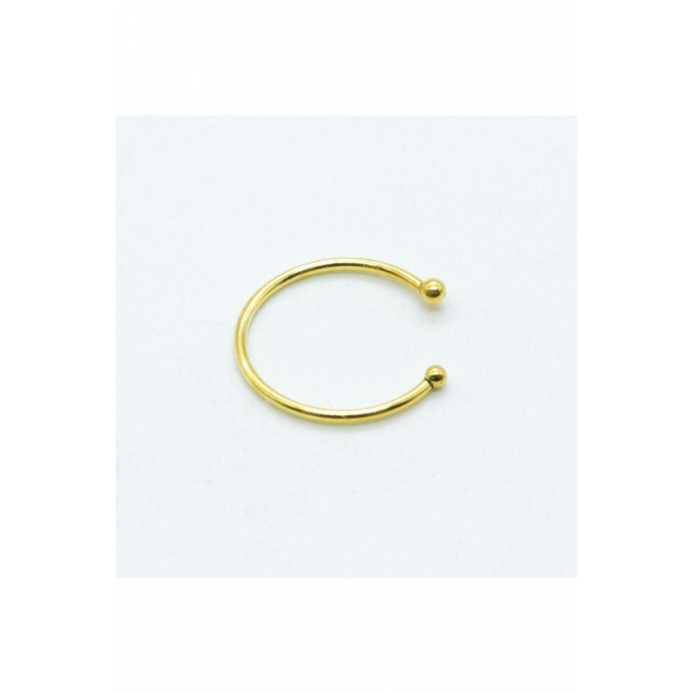 925 Ayar Gümüş Halka Deliksiz Sıkıştırmalı Kıstırmalı Fake Hızma Gold Renk