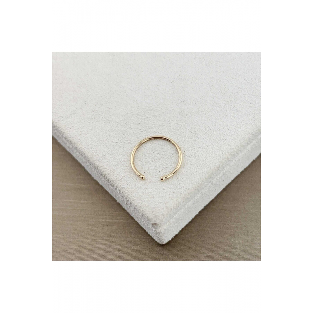 925 Ayar Gümüş Halka Deliksiz Sıkıştırmalı Kıstırmalı Fake Hızma Gold Renk