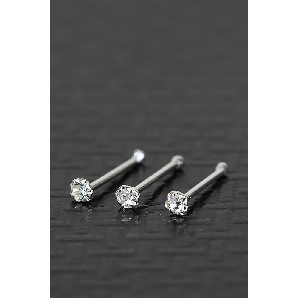 925 Ayar Zirkon Taş Gümüş Hızma 3'lü Set Taş2mm