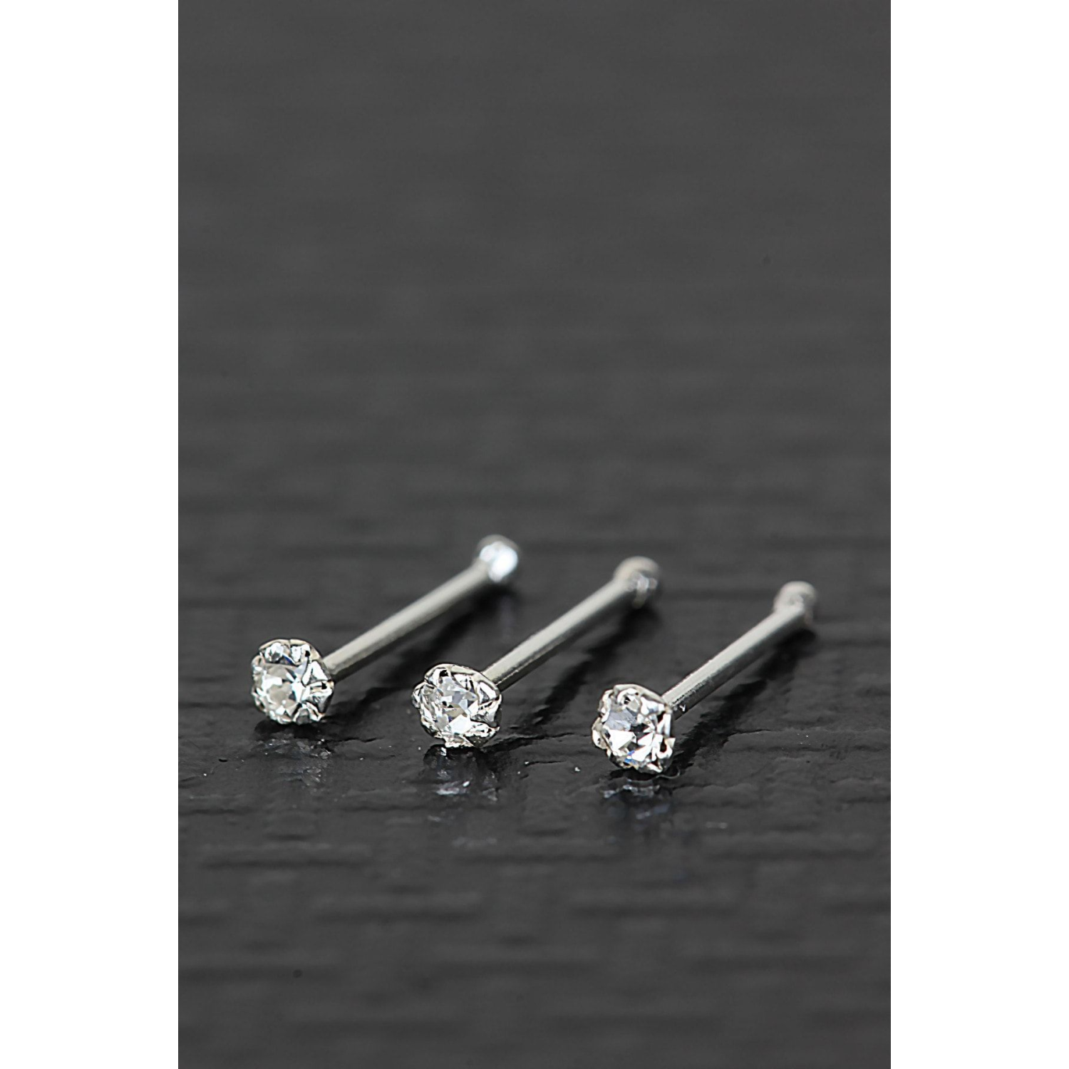 925 Ayar Zirkon Taş Gümüş Hızma 3'lü Set Taş2mm