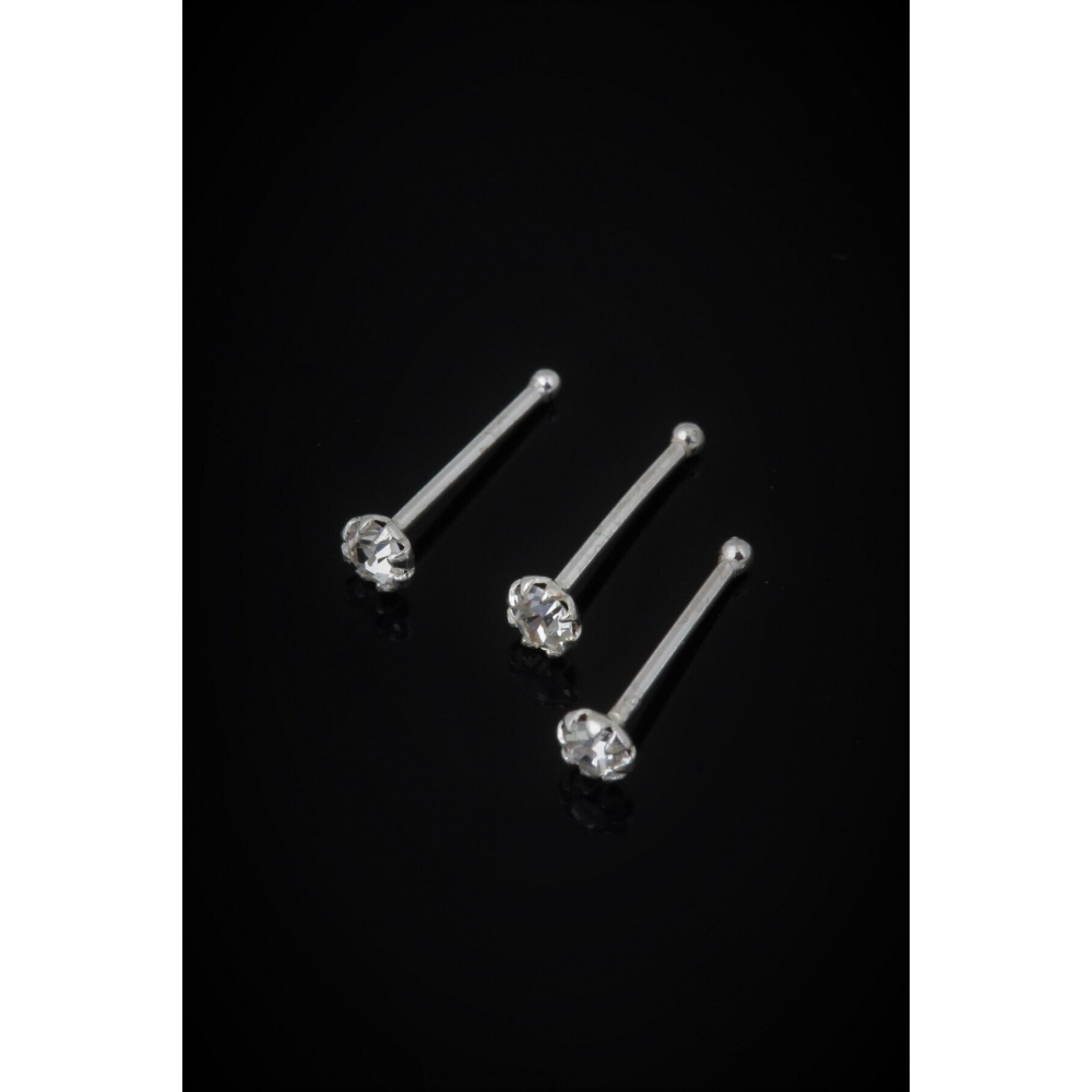 925 Ayar Zirkon Taş Gümüş Hızma 3'lü Set Taş2mm