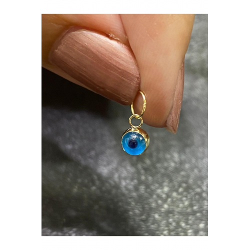 14 Ayar Sarı Altın Nazar Boncuklu Kolye Ucu