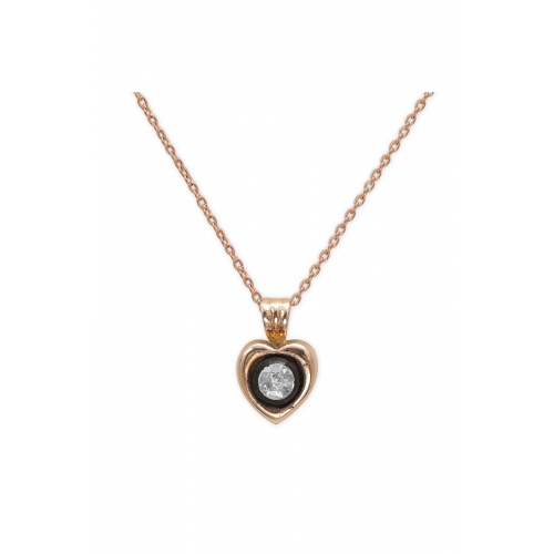 0.12 Karat  Elmas Kalpli Tektaş Kolye