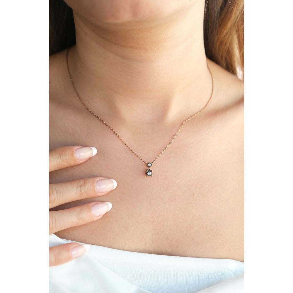 Asil Tek Taş Elmas Kolye PIR3039