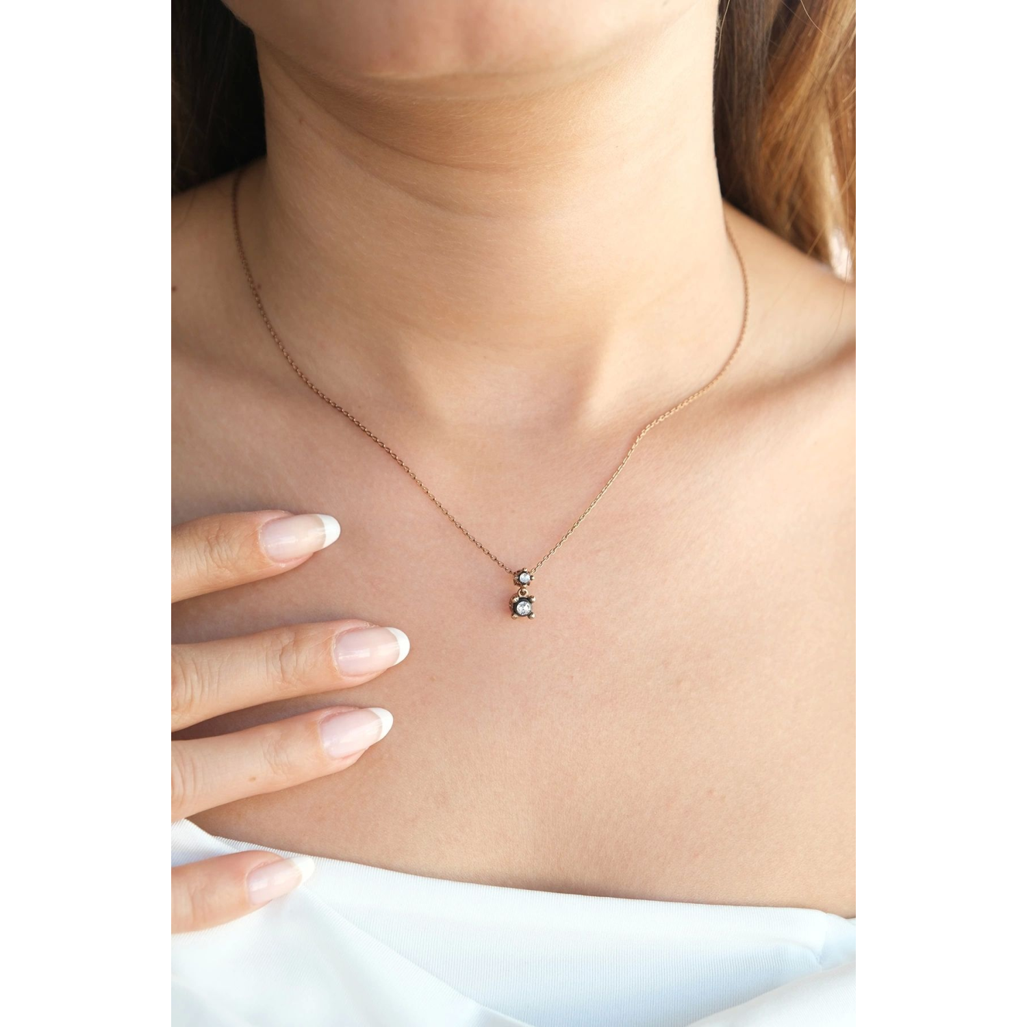 Asil Tek Taş Elmas Kolye PIR3039