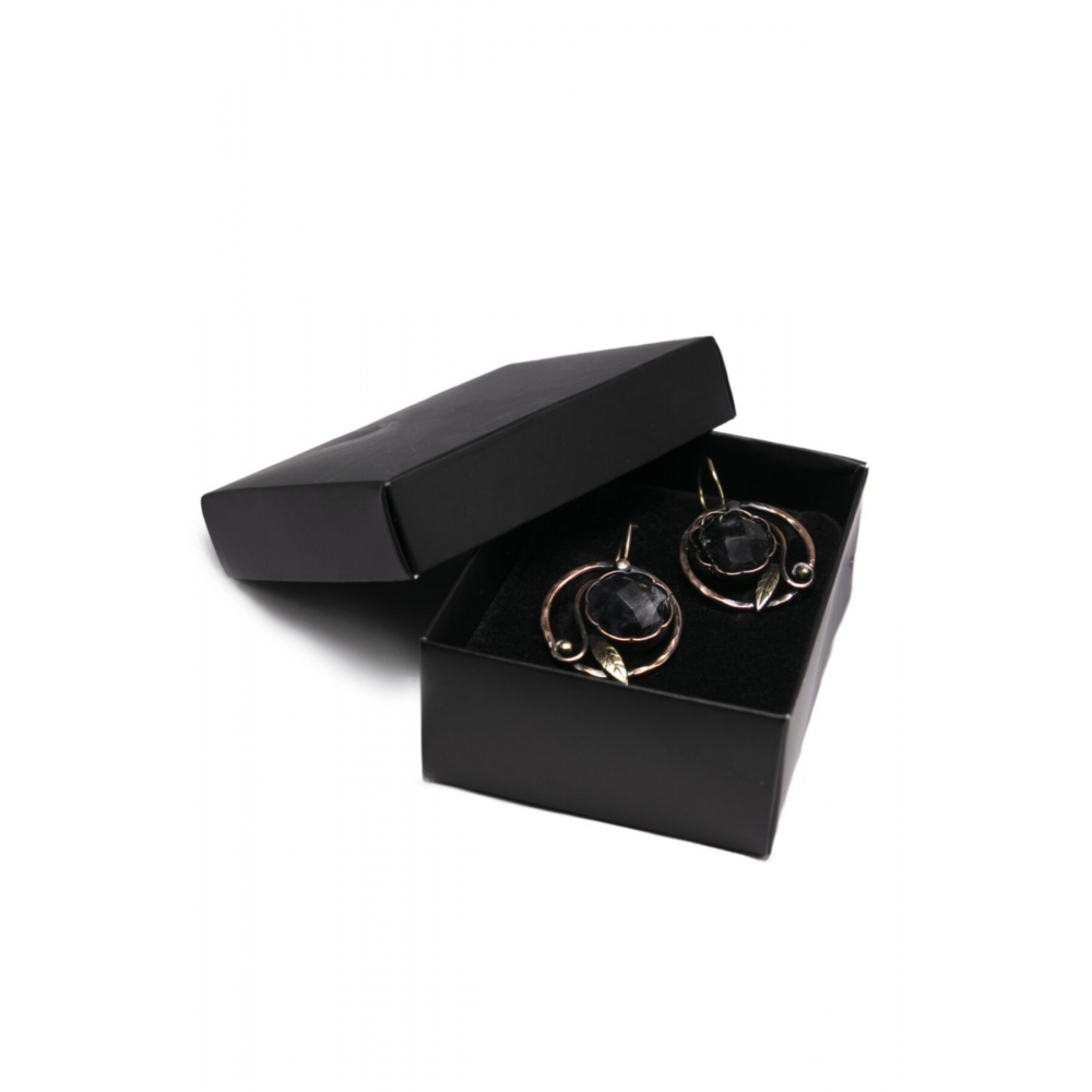 Ametist Doğal Taş Saf Bakır Küpe Bakır Takı Huzur Meditasyon Taşı