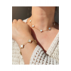 Matchless Van Cleef Beyaz Sedef Taşlı Gold Yonca Model Çelik (KOLYE & BİLEKLİK) 2'li Set