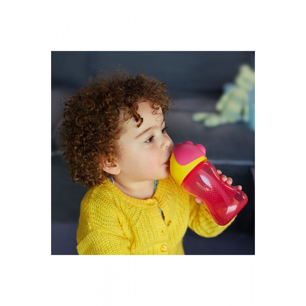 Pipetli Bardak 12 Ay 300 ml - Pembe