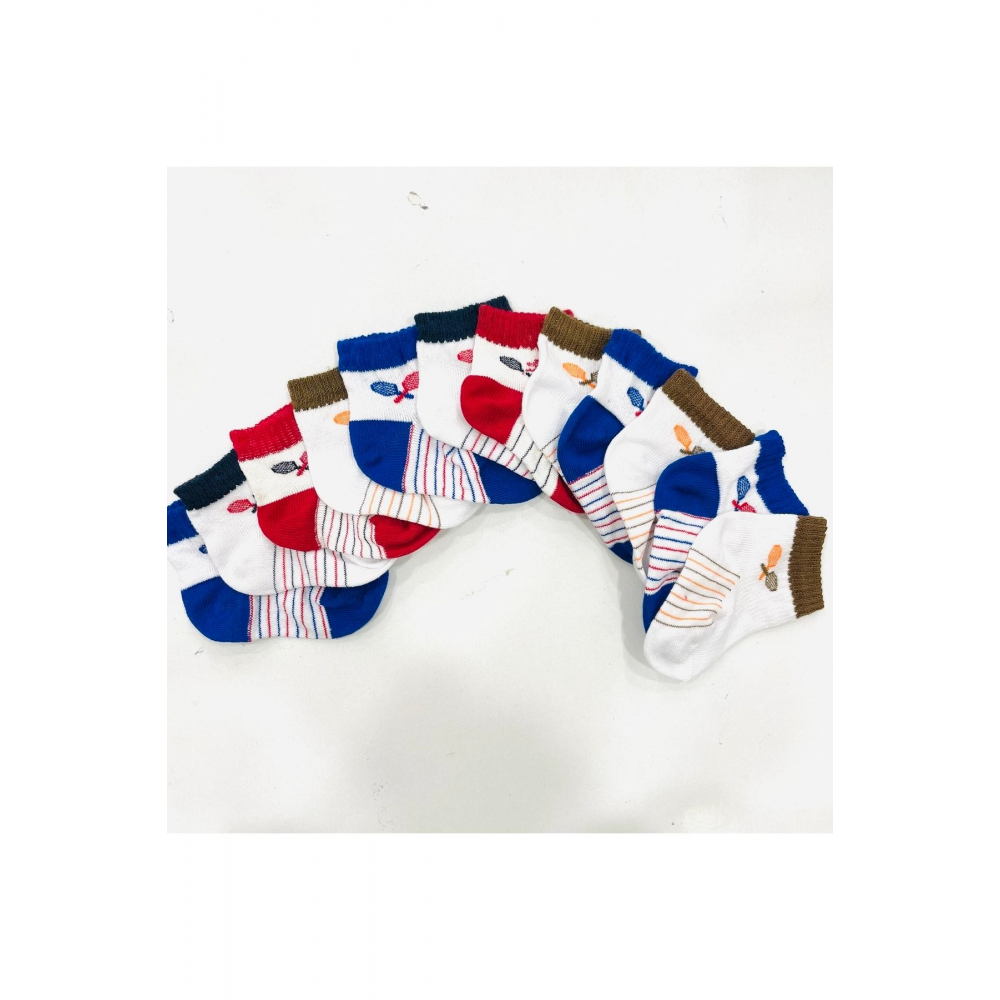 12 Çift Bebek Çorap 0-6 Ay