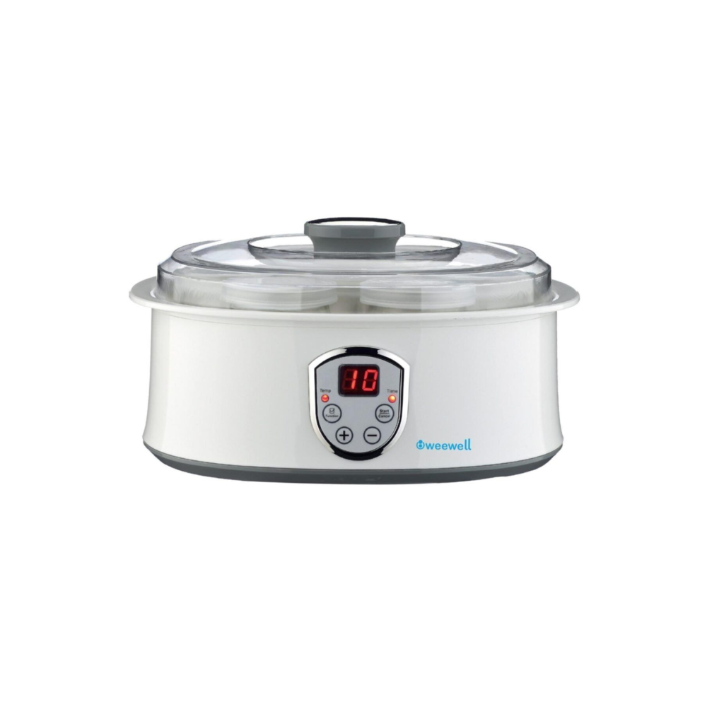 Wym400 Dijital Yoğurt Yapma Makinası, 7 Cam Kap, Led Ekran Beyaz