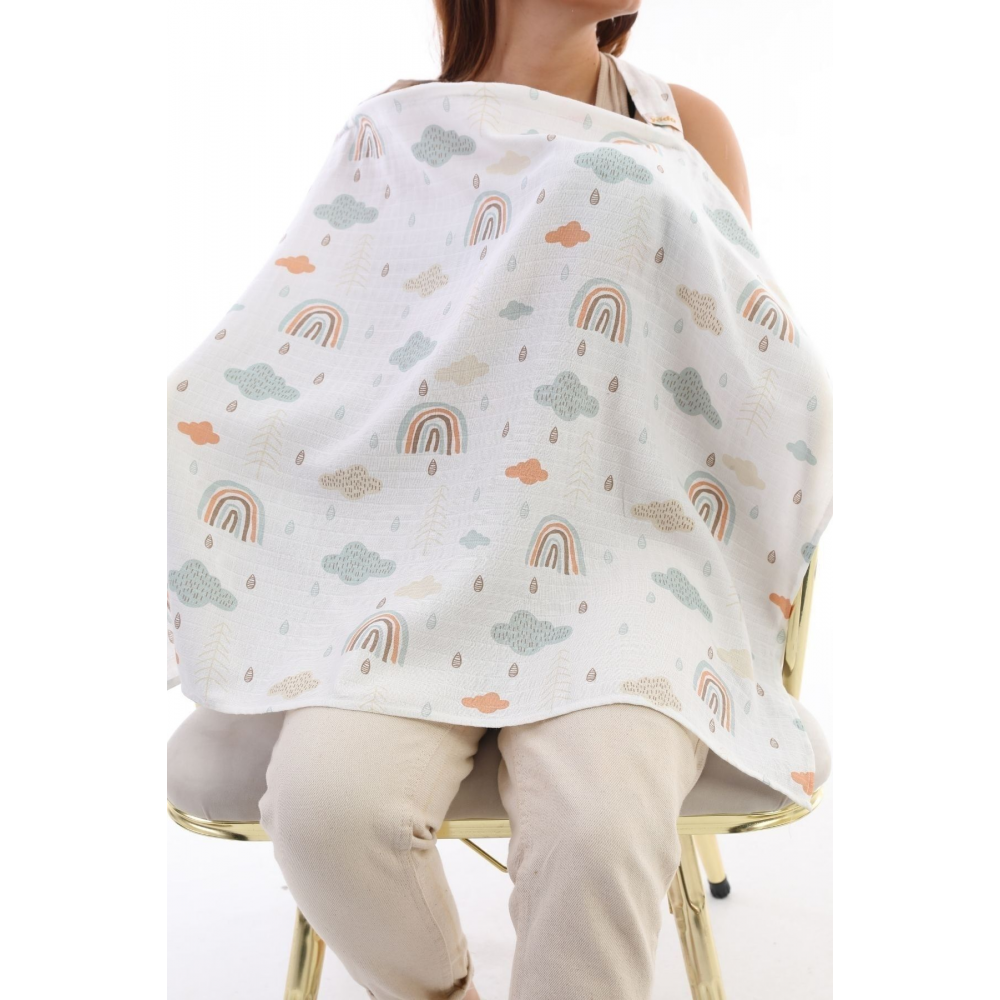 %100 Organik Pamuktan Müslin Emzirme Önlüğü (KUMAŞLARIMIZ SERTİFİKALIDIR)