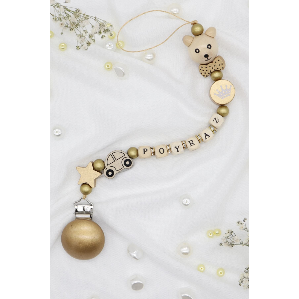 Isimli Emzik Zinciri - Emzik Askısı - Bebek Hediyesi Bez023