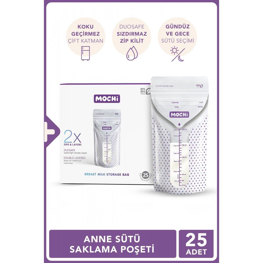 - Göğüs Pompası + Anne Sütü Saklama Poşeti 25'li Paket