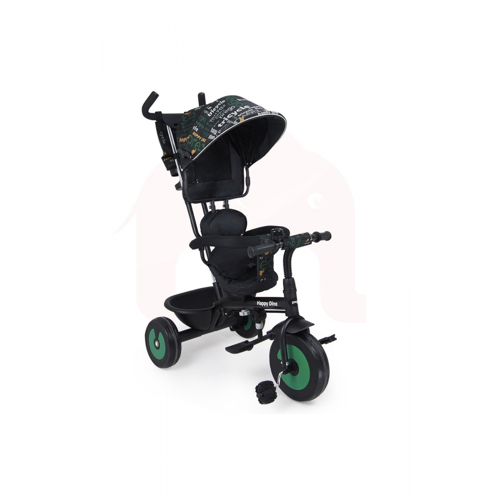 T307 Happy Dino Itmeli Bisiklet - Yeşil