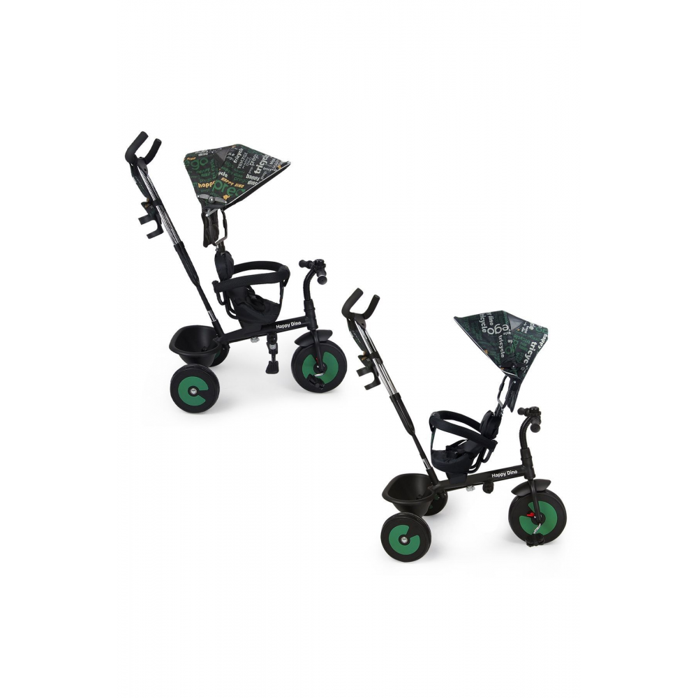 T307 Happy Dino Itmeli Bisiklet - Yeşil