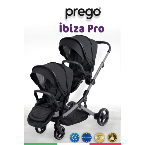 2071 Ibiza Pro Ikiz Bebek Arabası-siyah (Sadece Bebek Arabası)