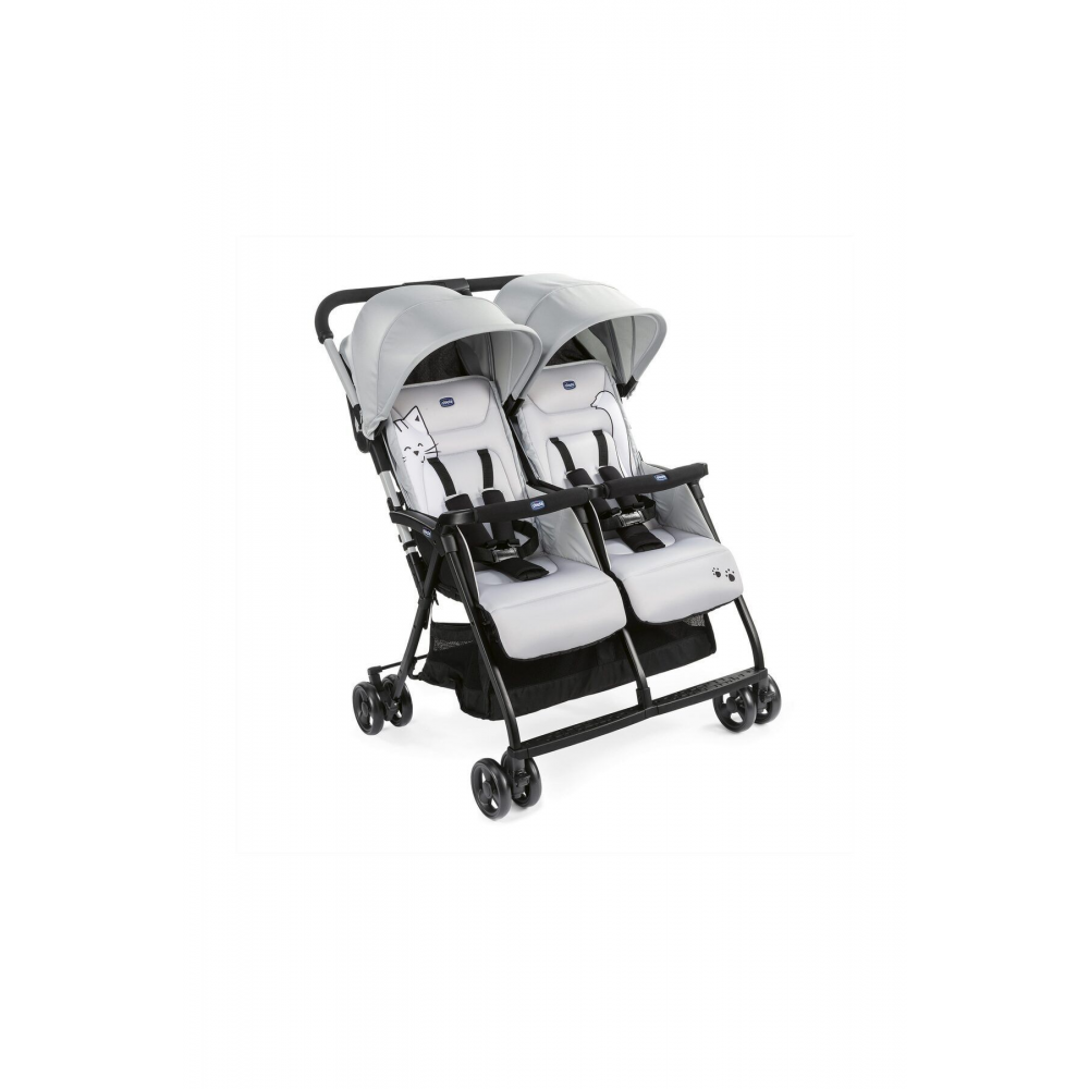 Ohlala 2 Twin Ultra Hafif Ikiz Bebek Arabası Silver
