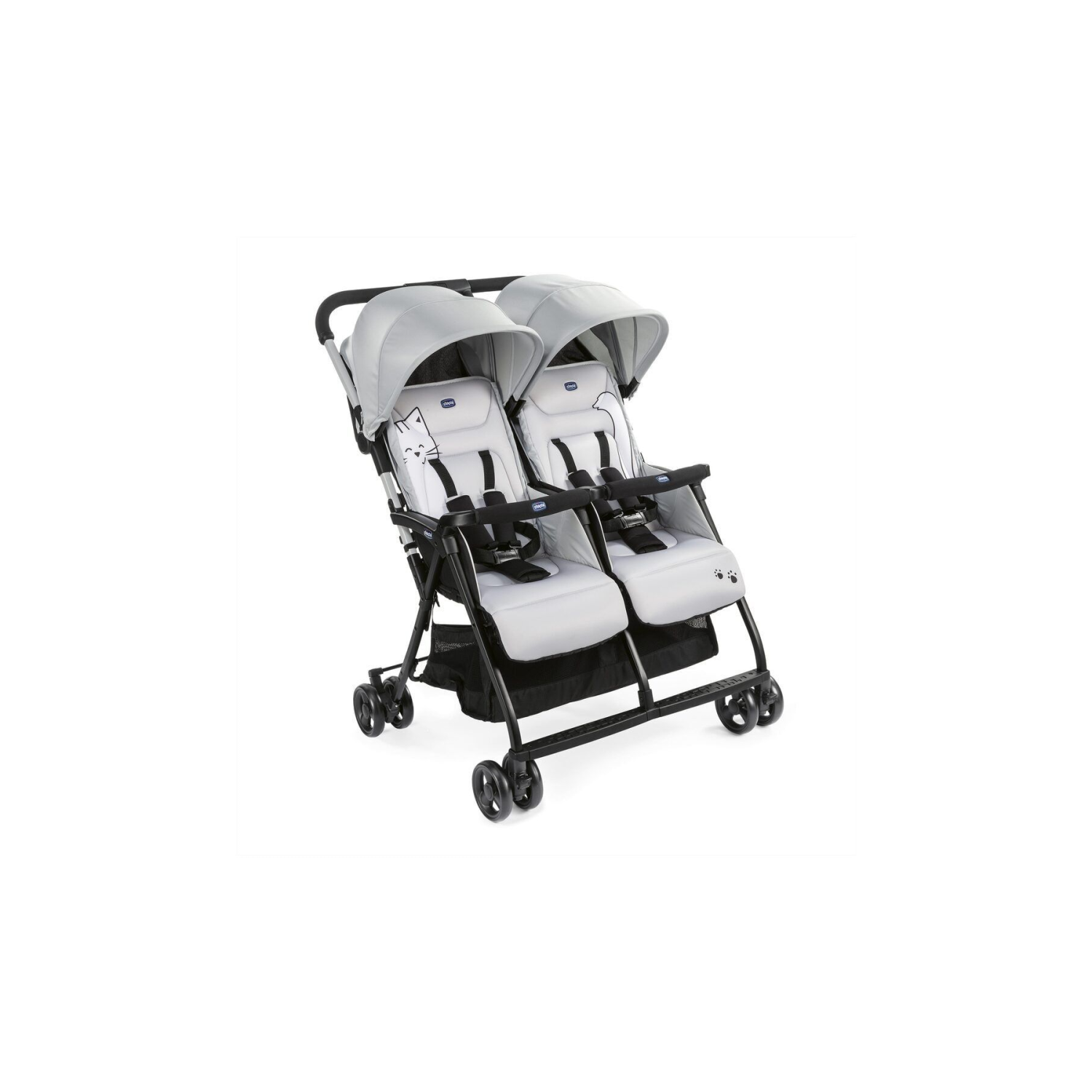 Ohlala 2 Twin Ultra Hafif Ikiz Bebek Arabası Silver