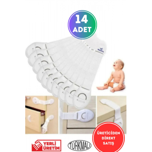 14 Adet Bebek Çocuk Güvenlik Dolap Ve Çekmece Kilidi Çok Amaçlı Çocuk Kilit Süper Üstün Yapışma